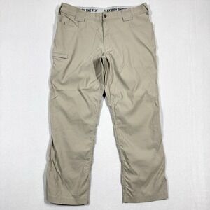 Duluth Trading Pants Mens 40x32 DuluthFlex Dry on the Fly Relaxed Fit Beige